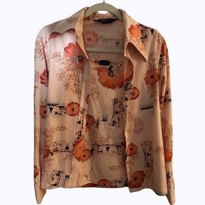 Button down and pink tank top size 12